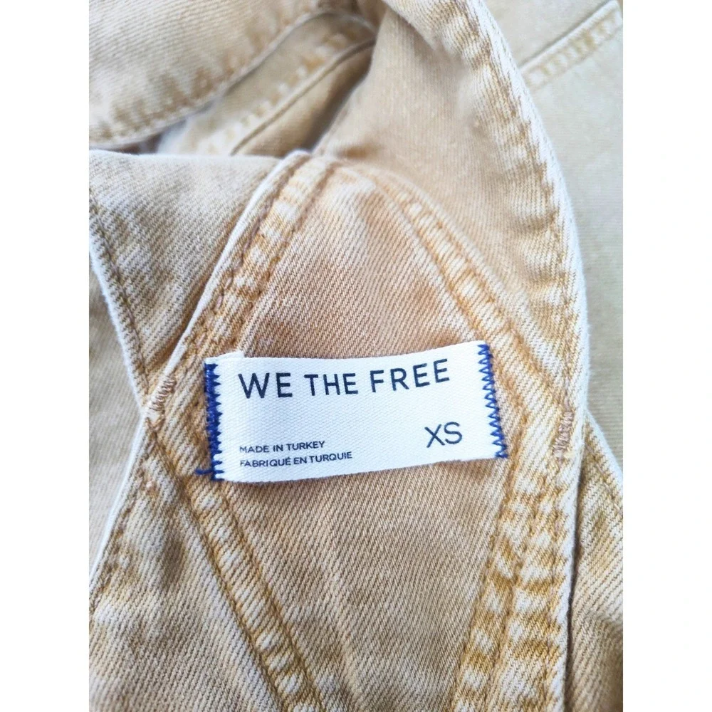 New We The Free People Overalls XS Barrel Leg Good Luck Tan Streetwear Utility